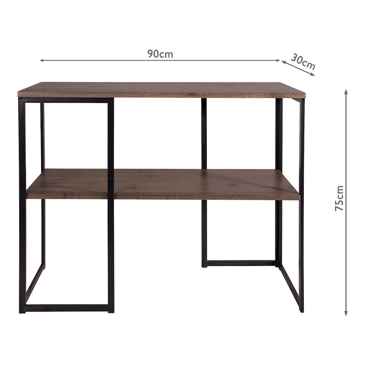 Dar Kimora Console Table Brown Pine Veneer and Matt Black