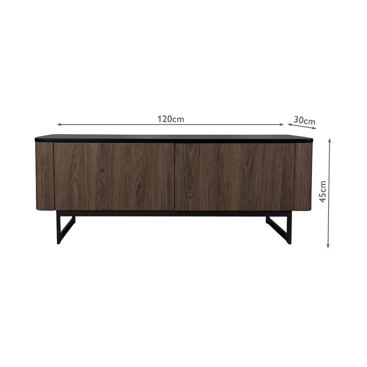 Dar Myron Sideboard Cabinet Mocha Veneer and Matt Black