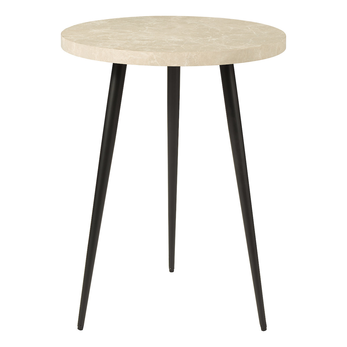 Dar Nusa Side Table Grey Marble Effect and Matt Black
