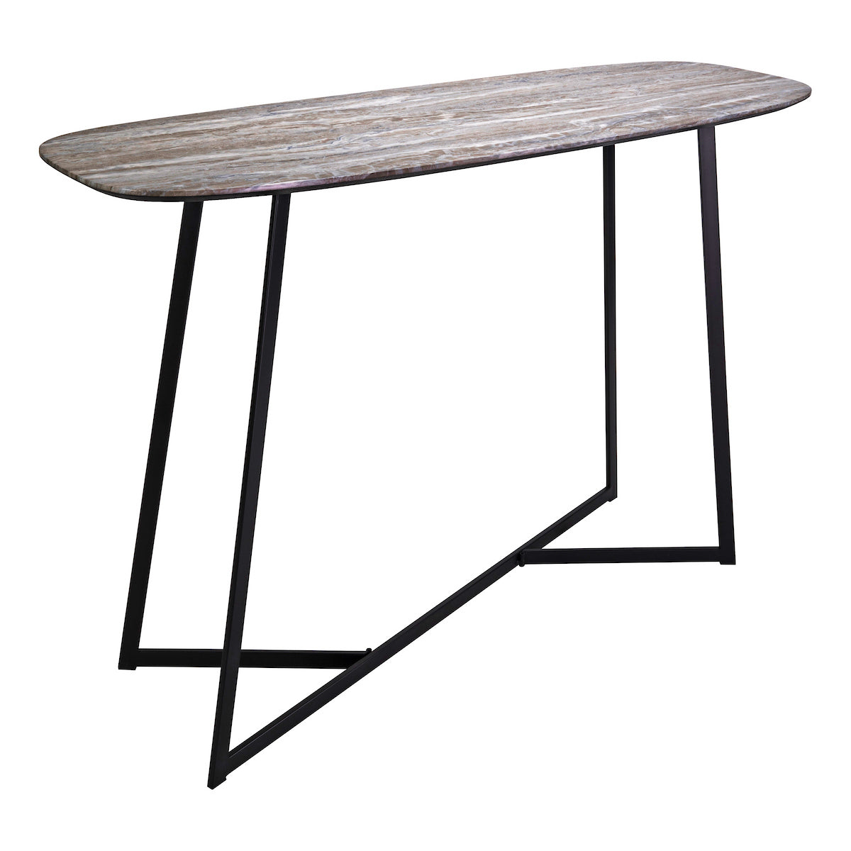 Dar Pavlos Console Table Brown Stone Veneer and Matt Black