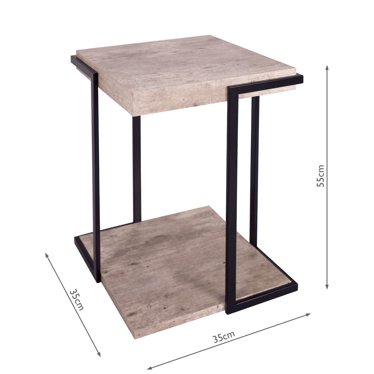 Dar Royan Square Side Table Concrete Effect