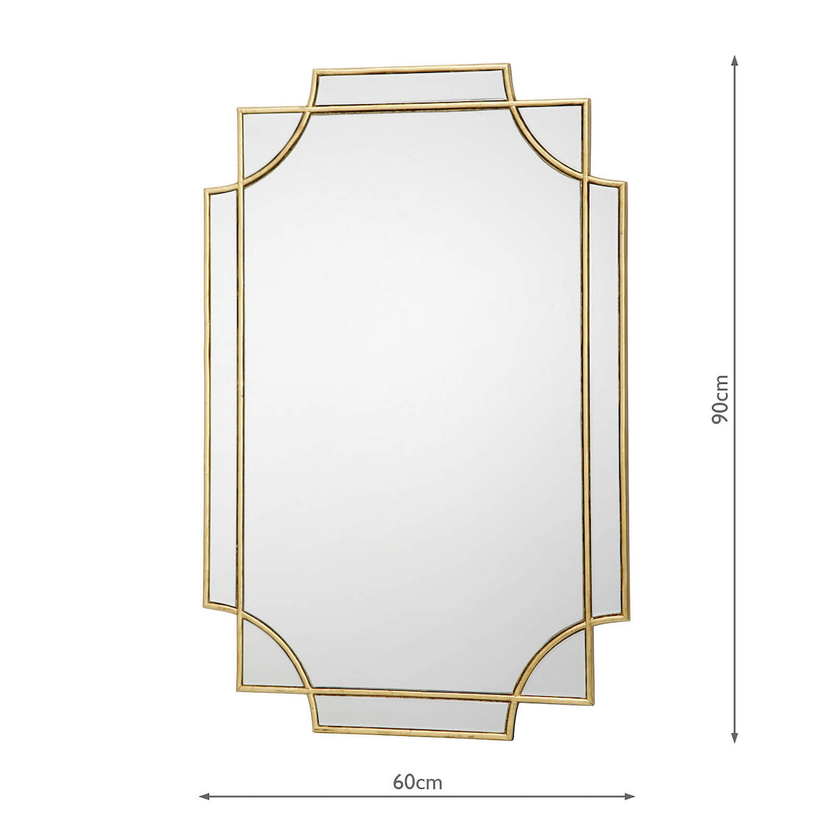 Dar Guapo Regency Style Rectangle Mirror with Gold Details