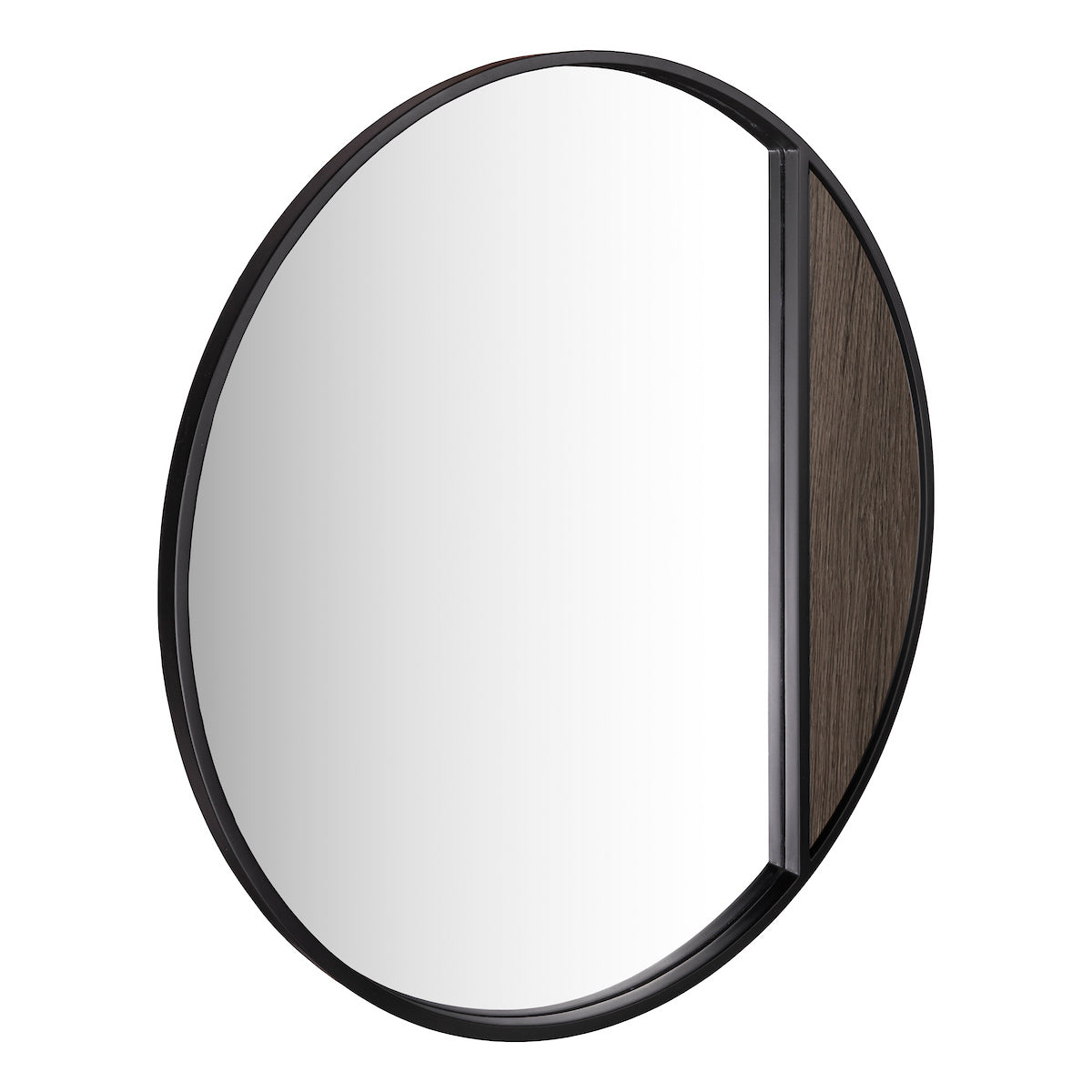 Dar Rasmus Mirror Mocha Veneer and Matt Black 50cm
