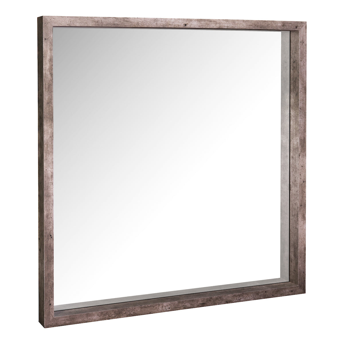Dar Rocco Mirror Distressed Concrete Effect Veneer 80 X 80cm