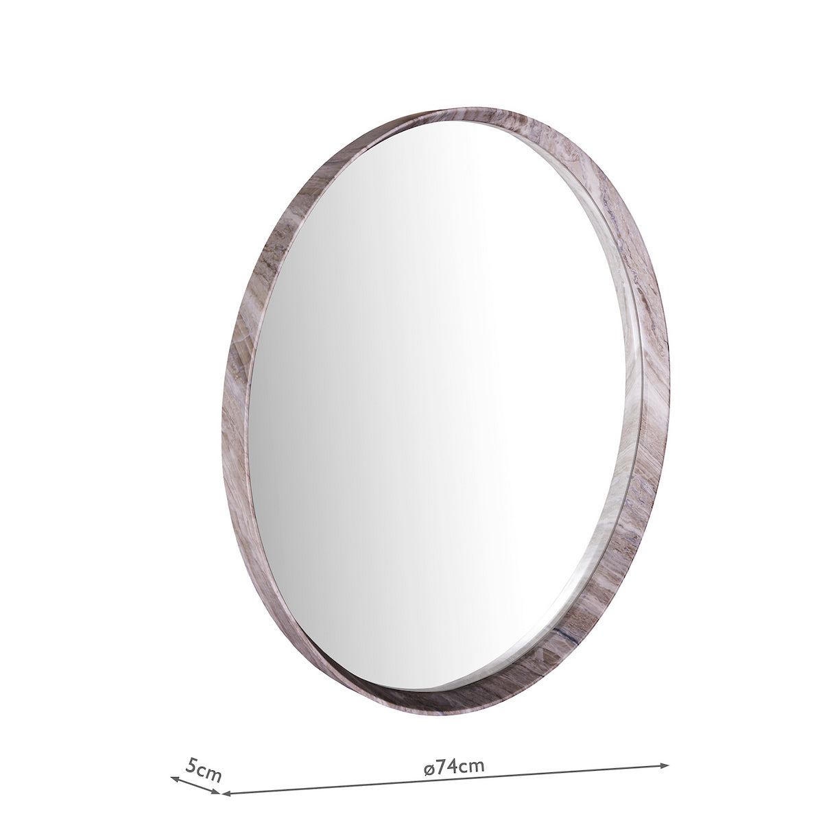 Dar Seyah Mirror Brown Stone Veneer 74cm