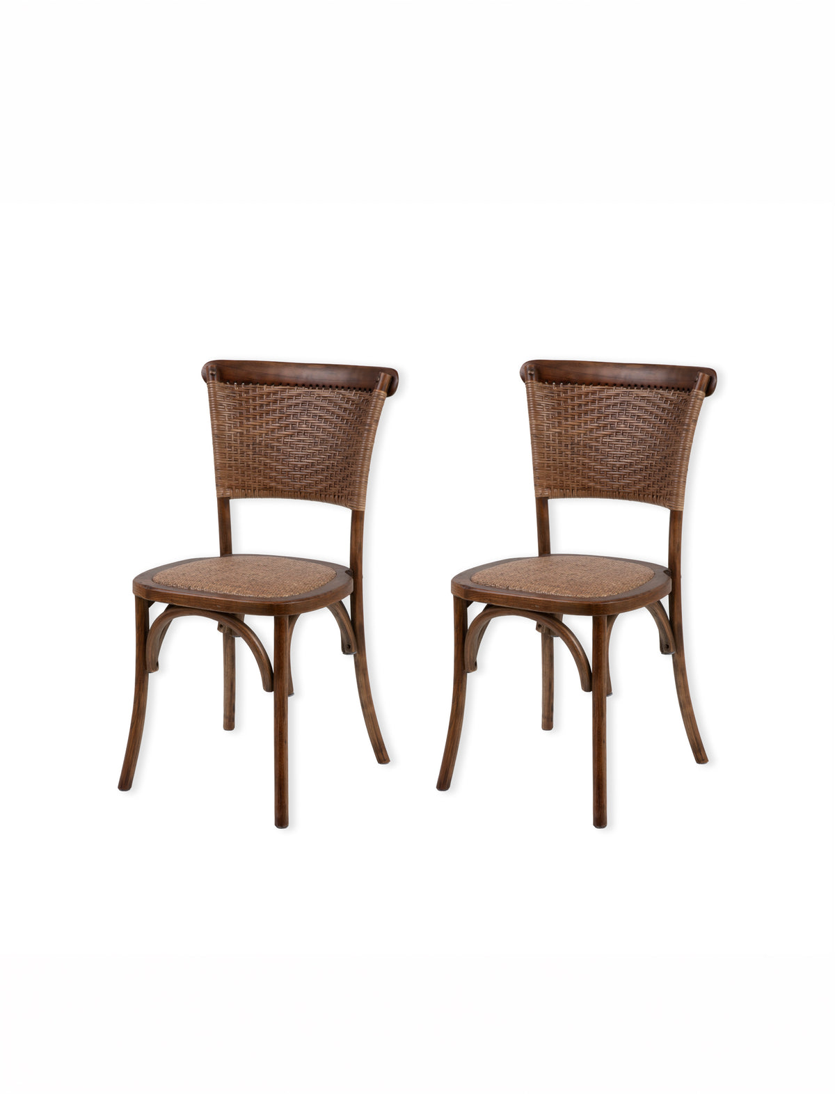 Garden Trading Fyfield Stacking Dining Chair - Elm Wood, Dark Natural, Set of 2