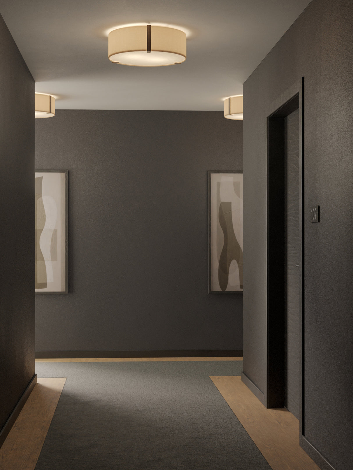 Astro Salina 400 Interior Ceiling Light Putty Fabric/Bronze