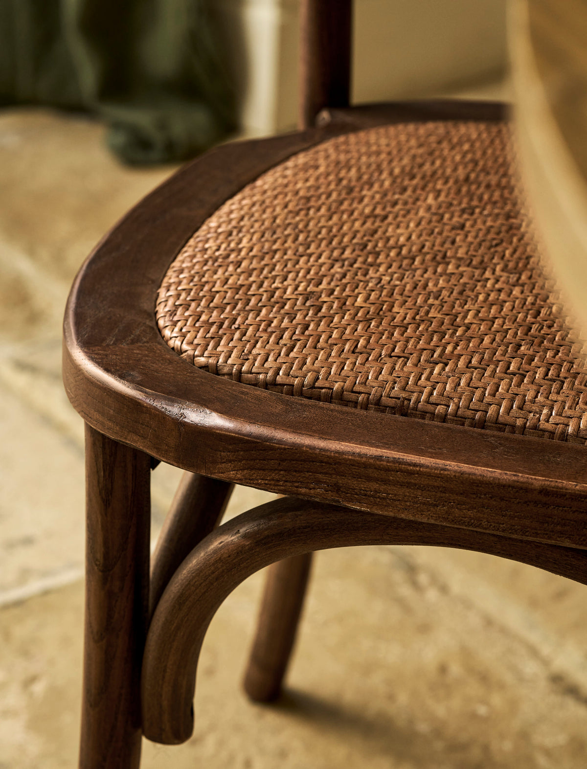Garden Trading Fyfield Stacking Dining Chair - Elm Wood, Dark Natural, Set of 2