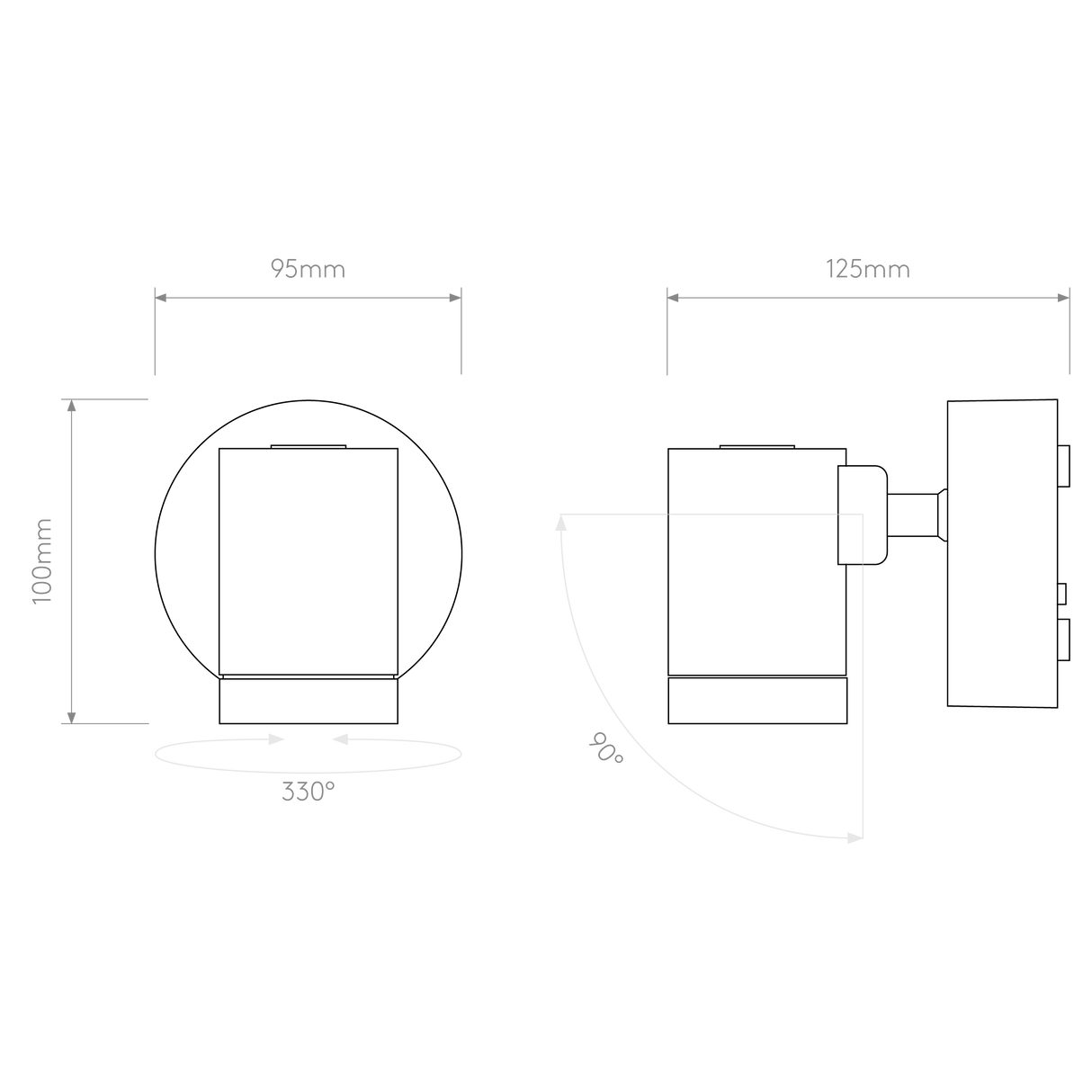 Astro Bayville Single Spot Textured Black Outdoor Spotlight