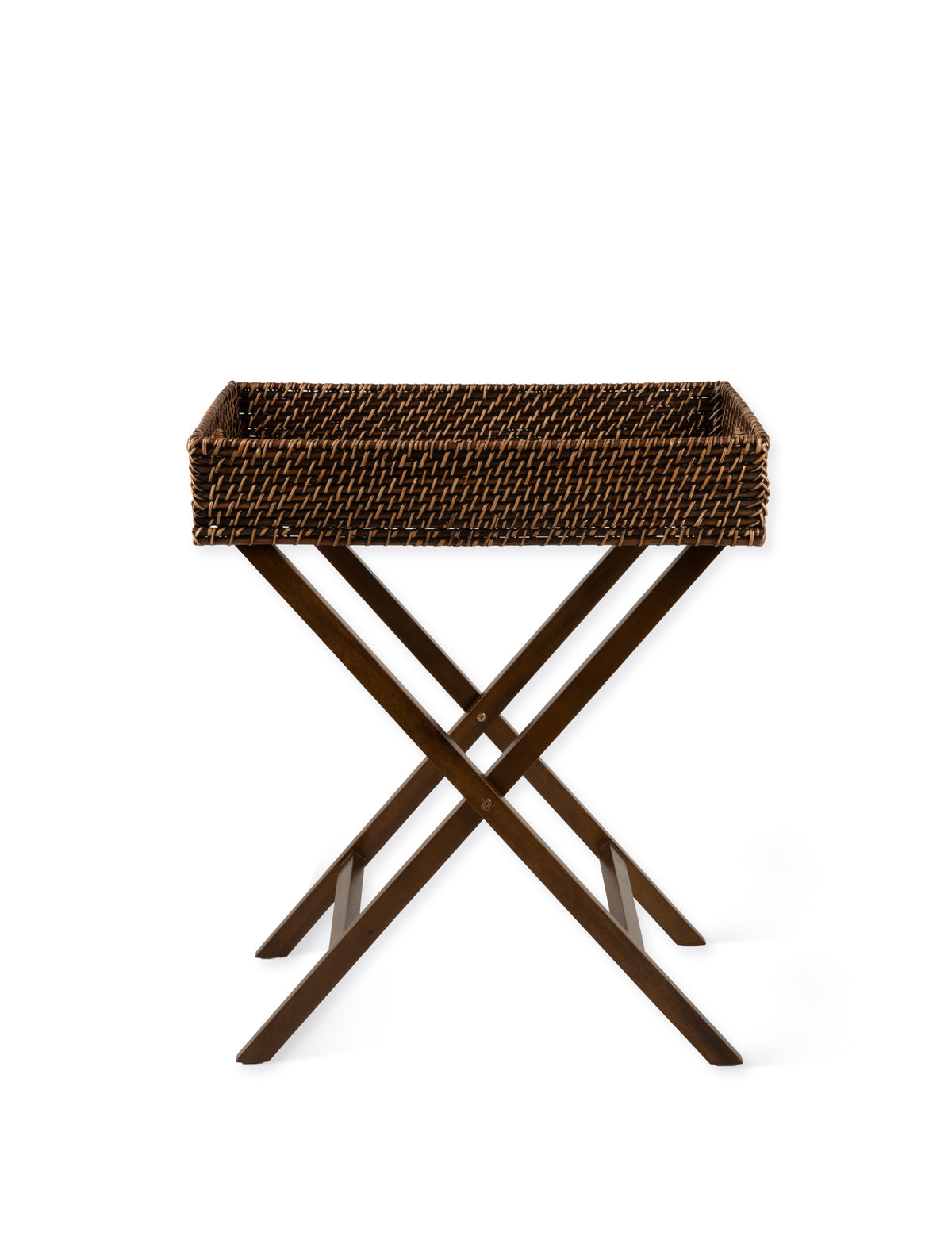 Garden Trading Wittering Side Table With Stand Rattan Antique Brown