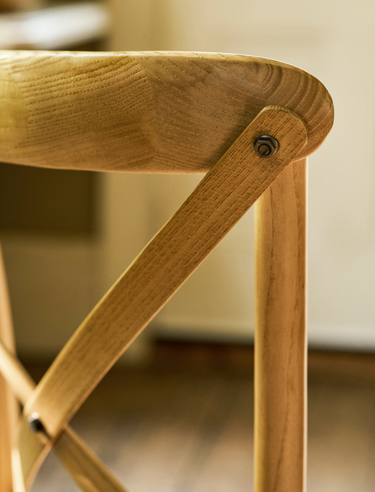 Garden Trading Ferndale Cross Back Dining Chair Elm Wood, Natural, Set of 2