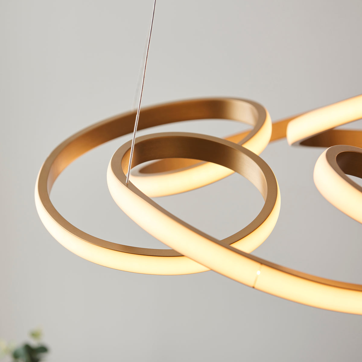 Endon Kirana Pendant Satin gold paint & white silicone
