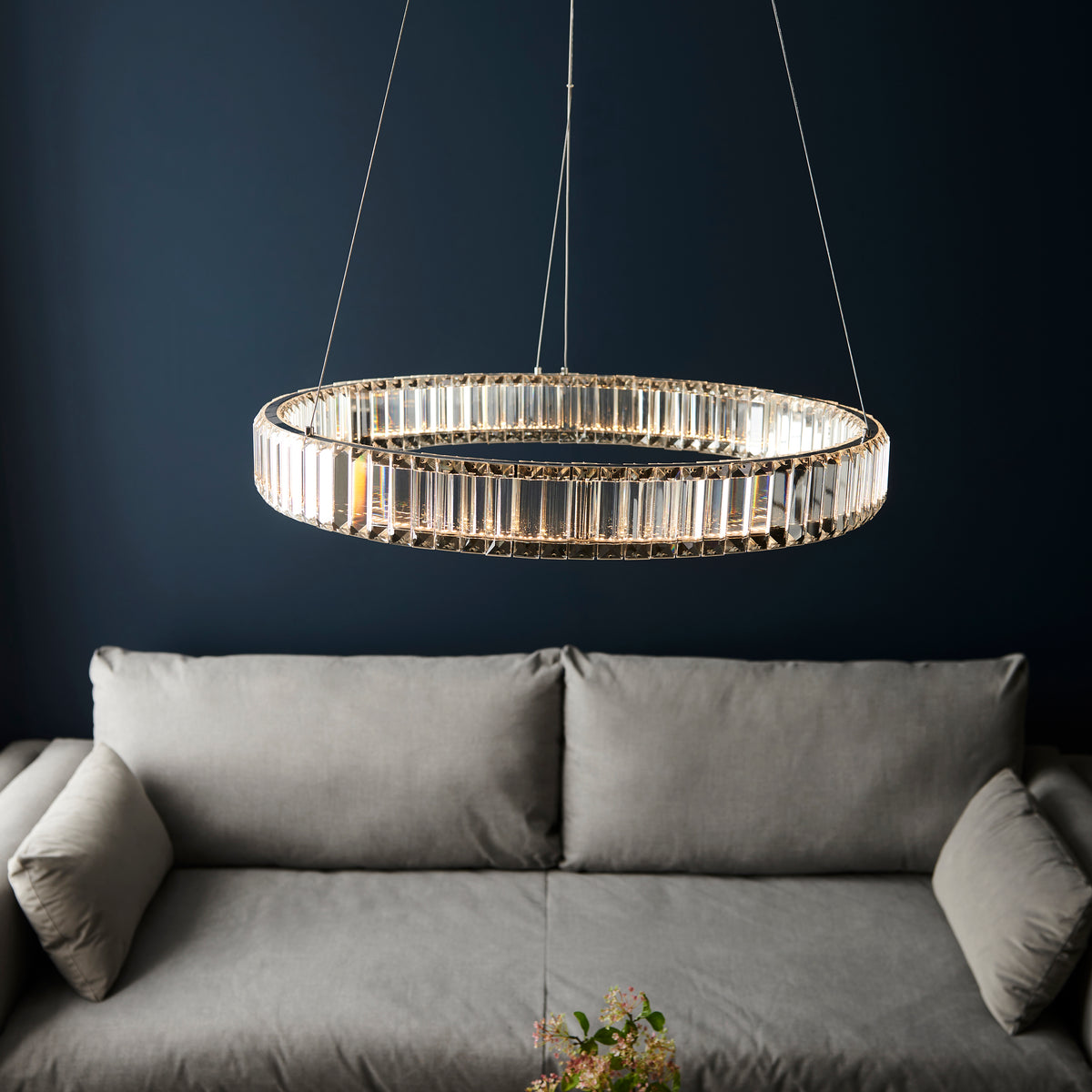 Endon Laguna Pendant Chrome plate & clear crystal
