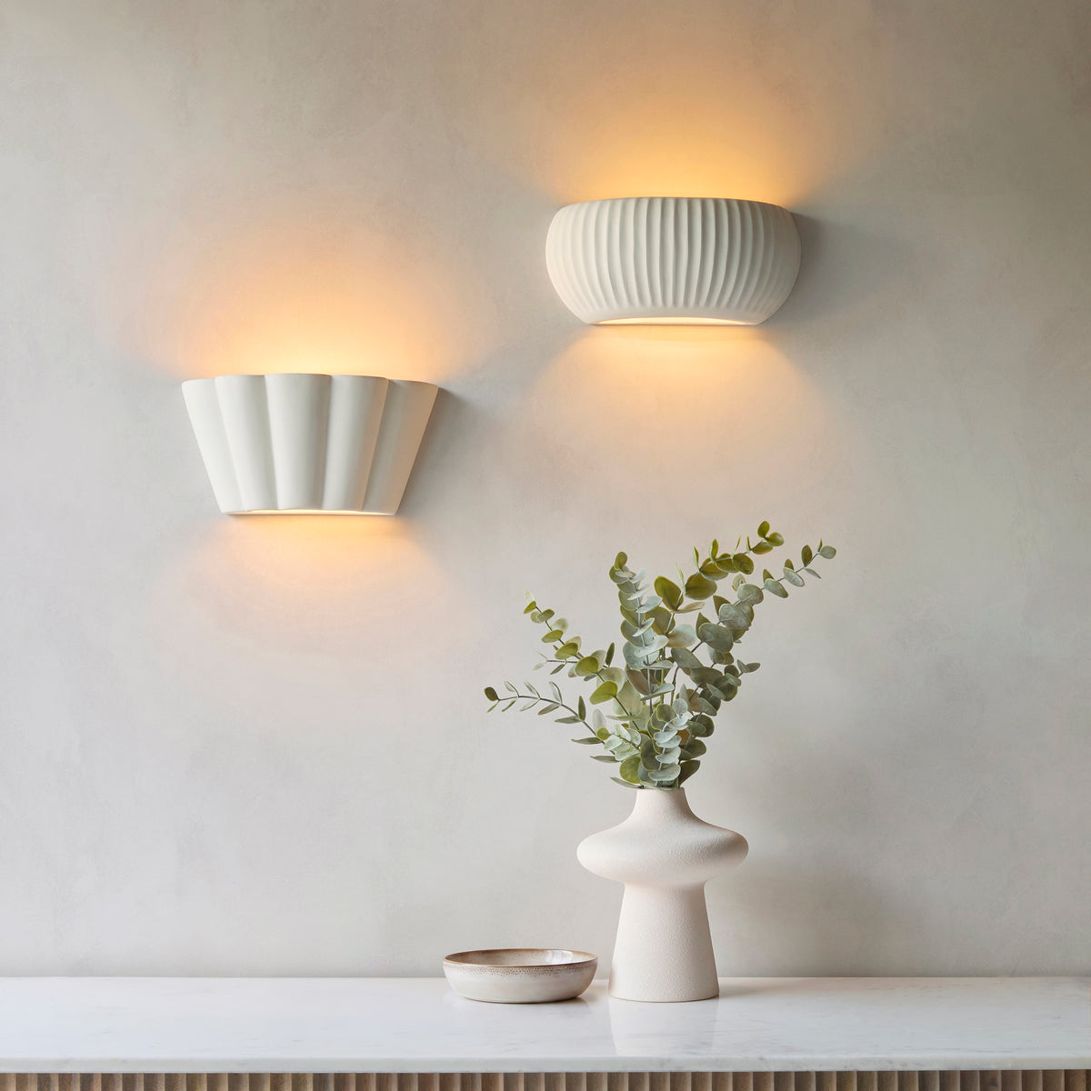 Endon Babylon Wall Washer Unglazed ceramic