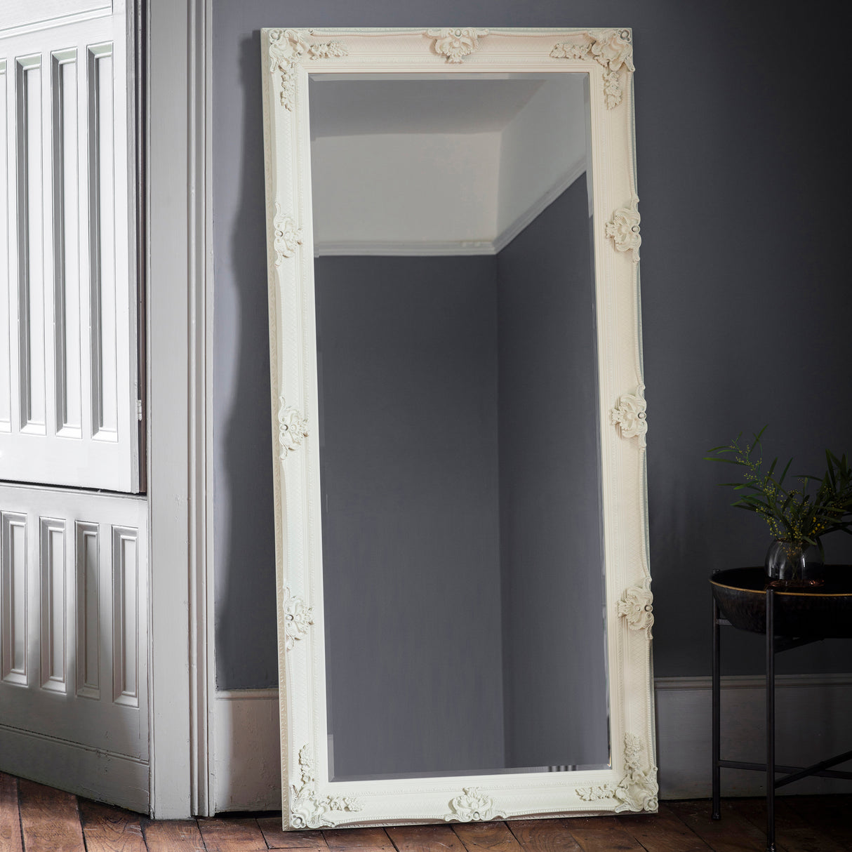 Amos Cream wood rectangle leaner mirror – from Amos Lighting + Home