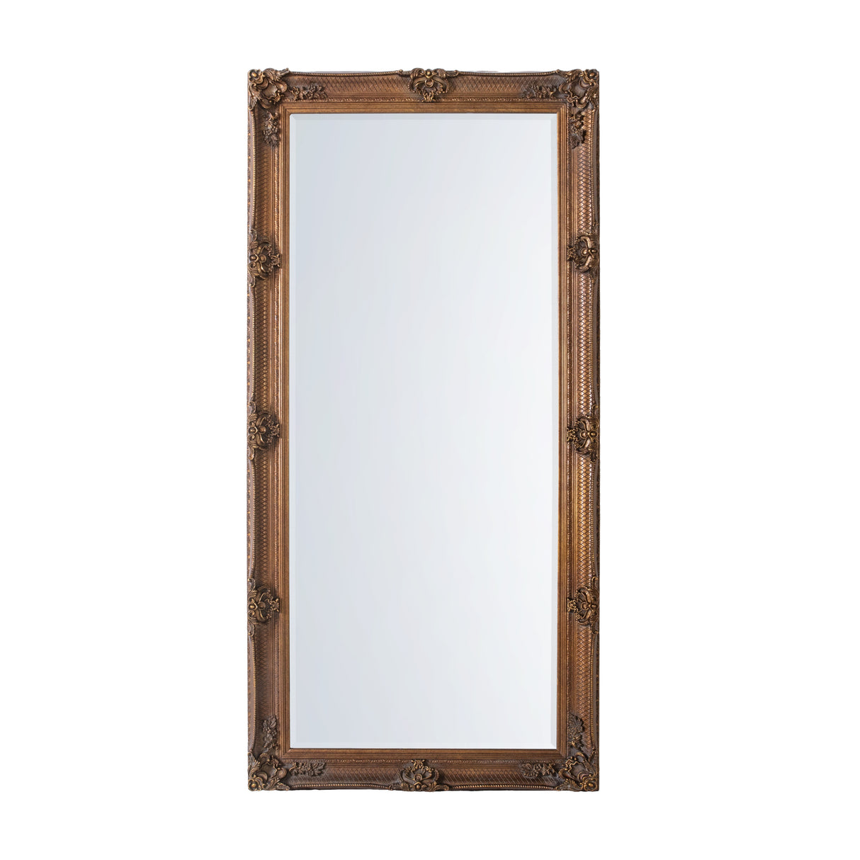 Amos Aged gold wood rectangle leaner mirror – from Amos Lighting + Home