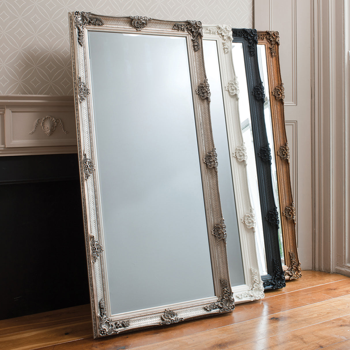 Amos Aged silver wood rectangle leaner mirror – from Amos Lighting + Home