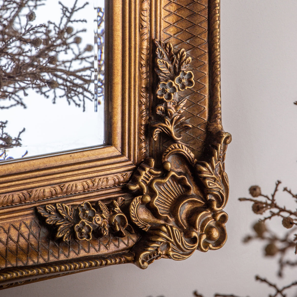 Amos Aged gold wood rectangle mirror – from Amos Lighting + Home