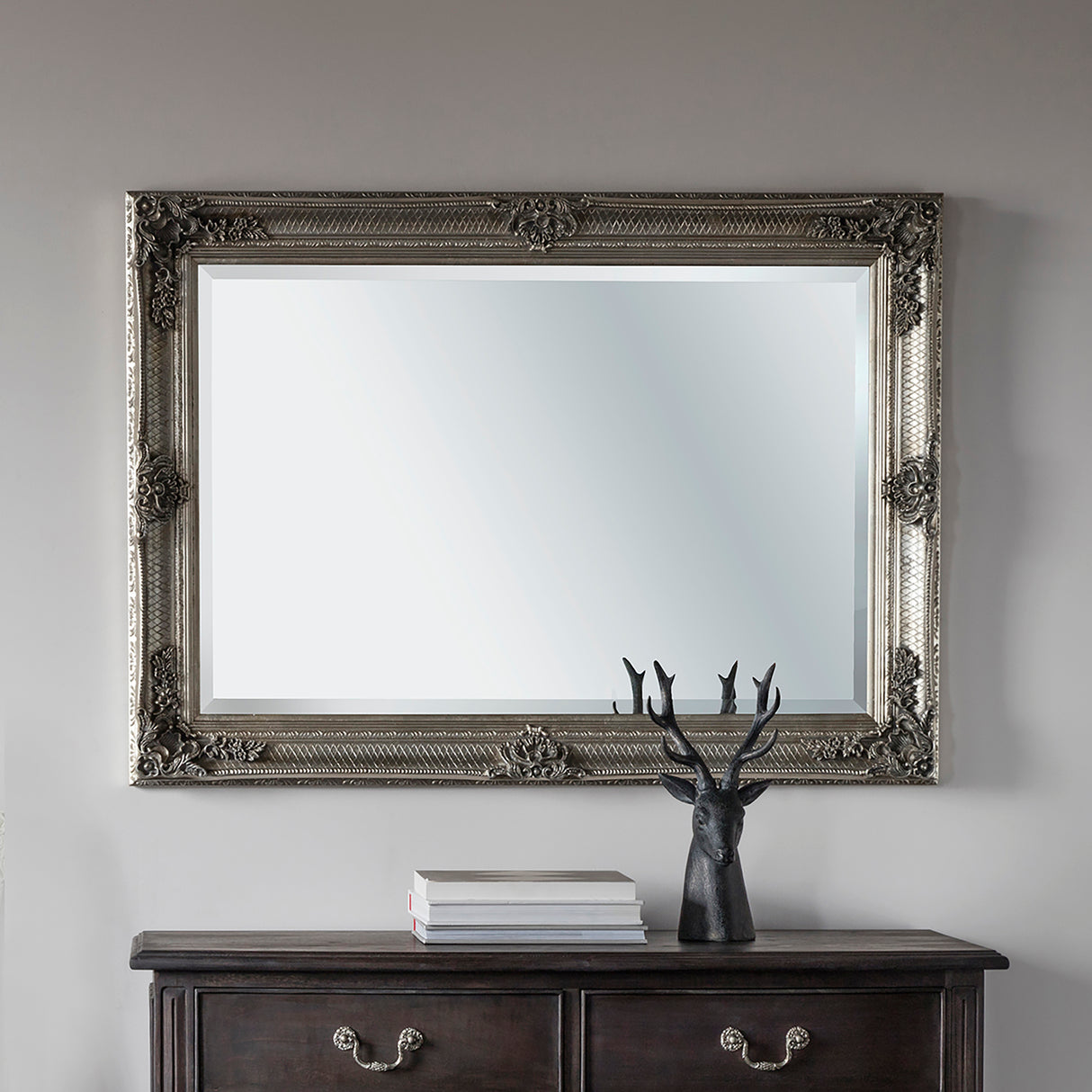 Amos Aged silver wood rectangle mirror – from Amos Lighting + Home