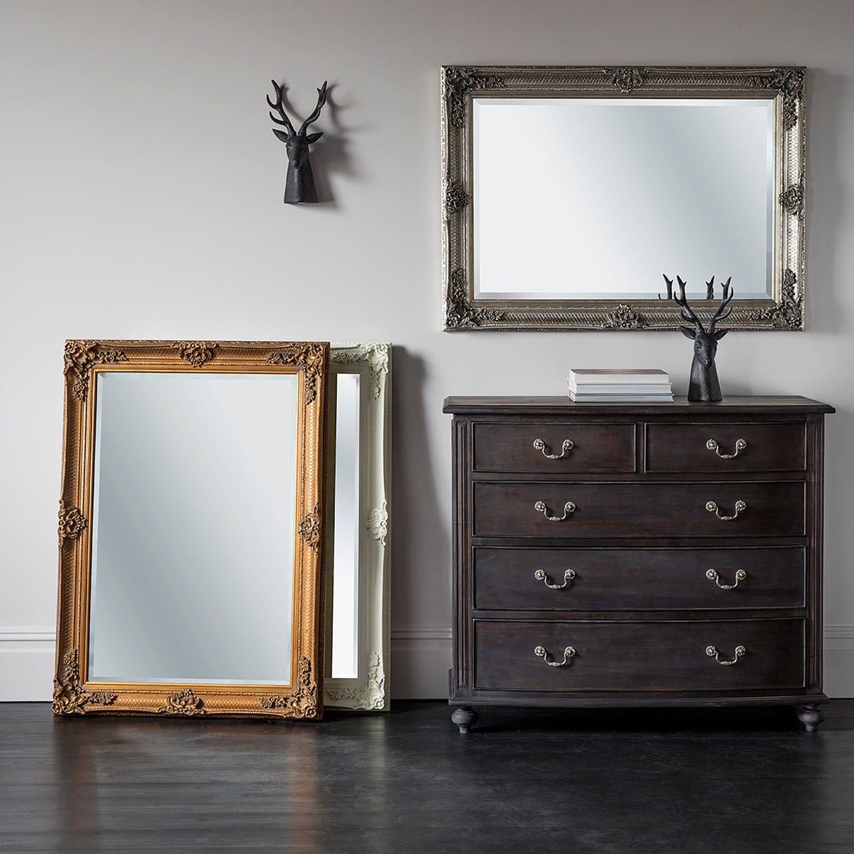 Amos Aged silver wood rectangle mirror – from Amos Lighting + Home