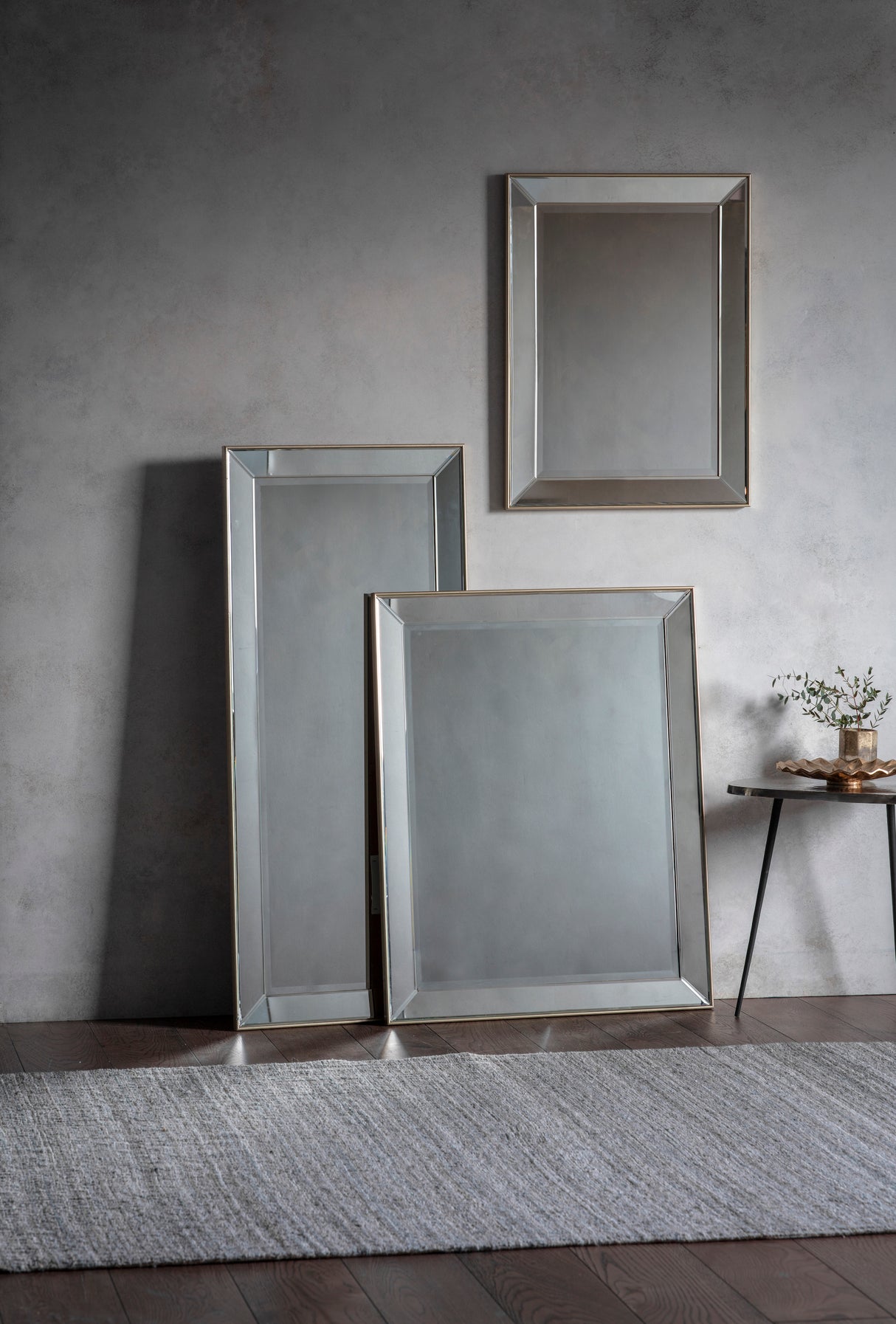 Amos Champagne gold large rectangle mirror – from Amos Lighting + Home