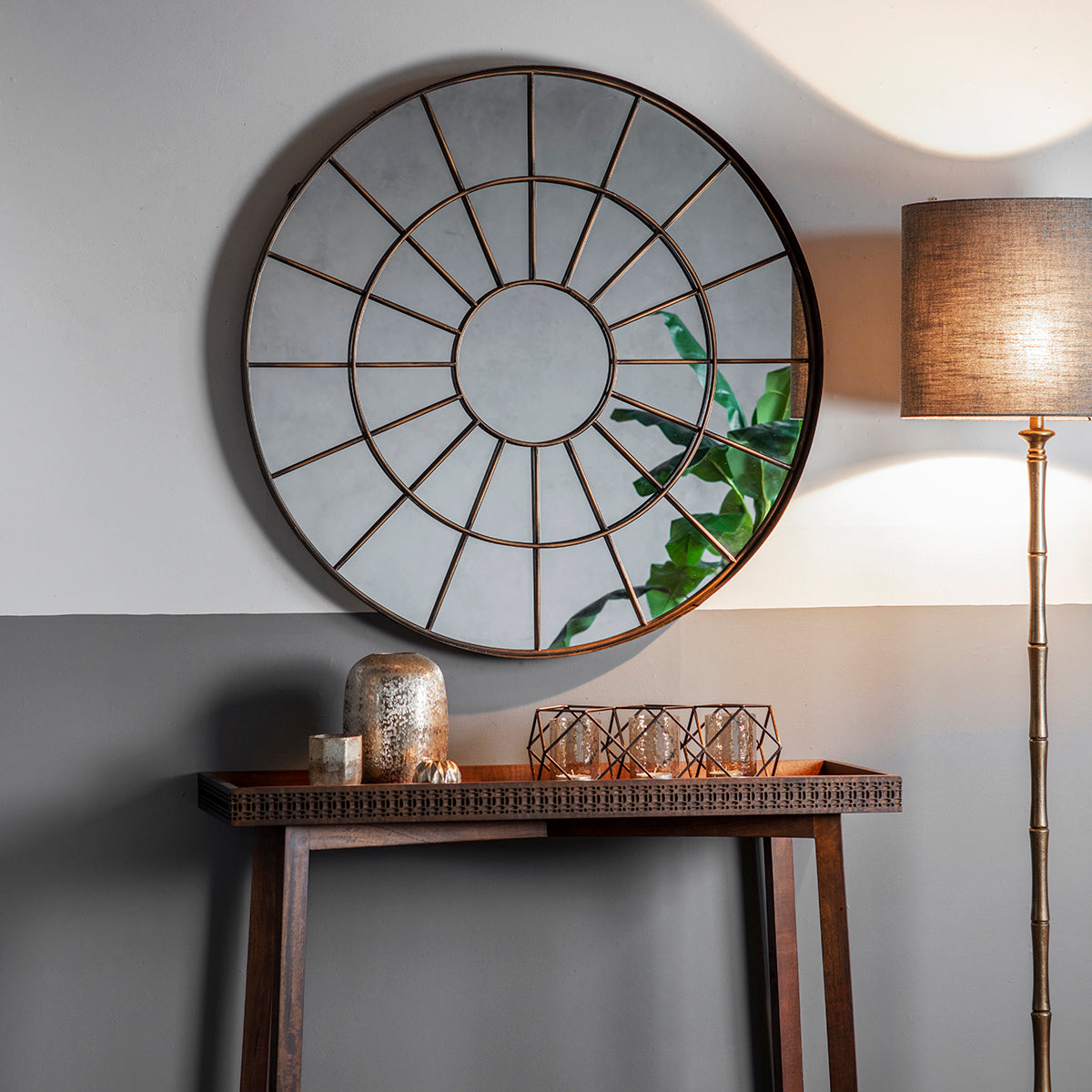 Amos Aged bronze round window mirror – from Amos Lighting + Home