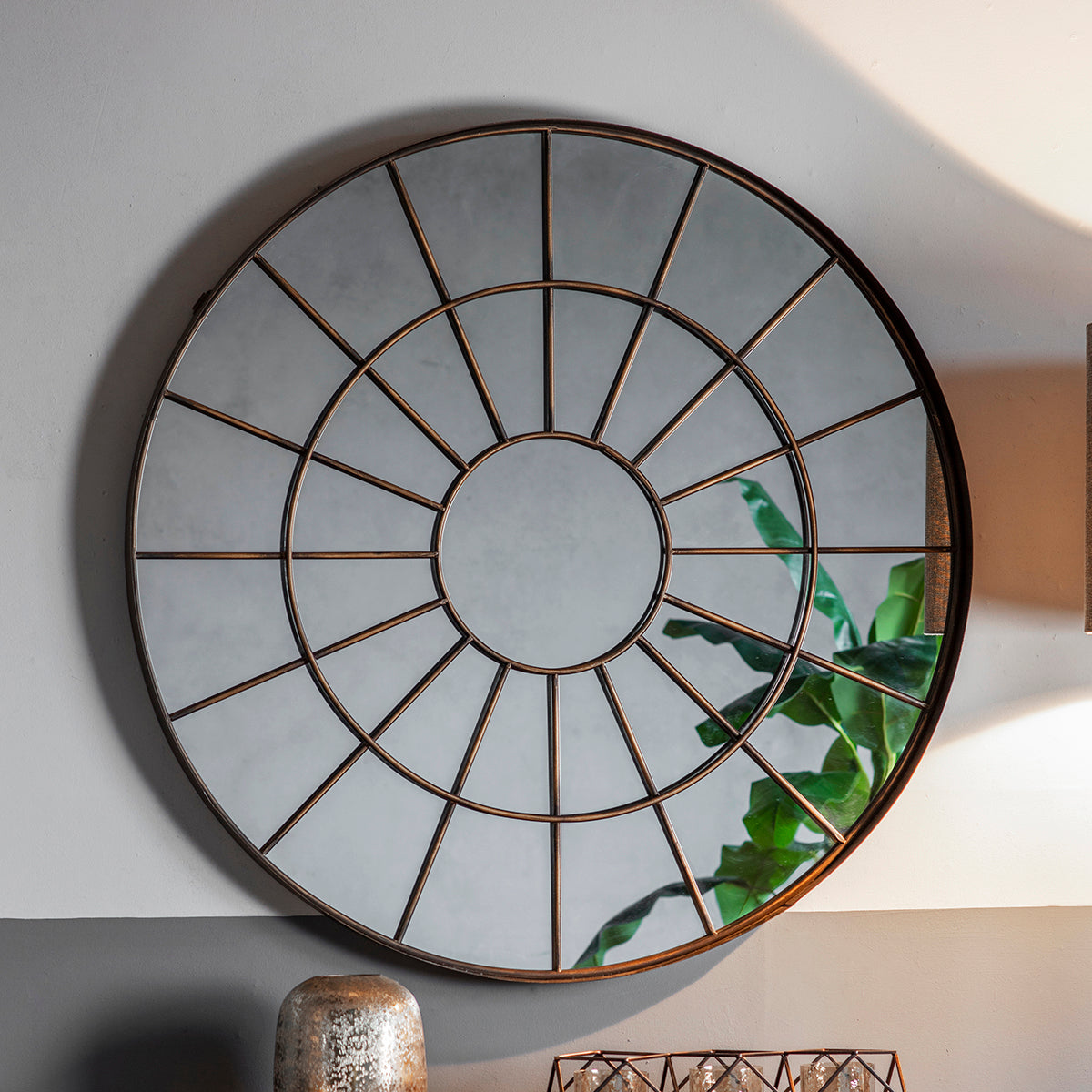 Amos Aged bronze round window mirror – from Amos Lighting + Home