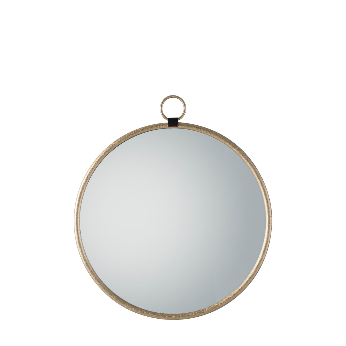 Amos Satin gold hanging loop large round mirror – from Amos Lighting + Home