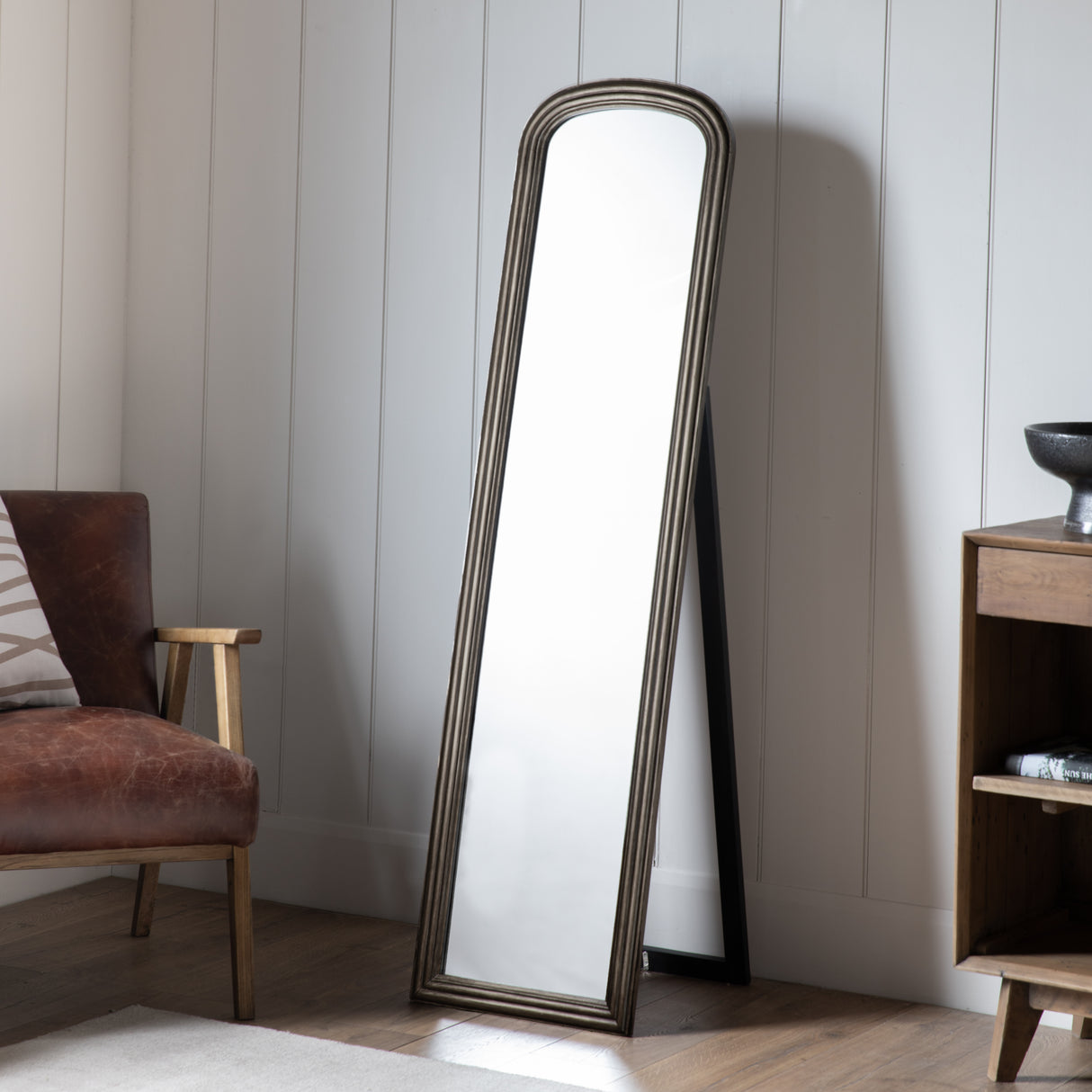 Amos Brushed brass cheval mirror – from Amos Lighting + Home