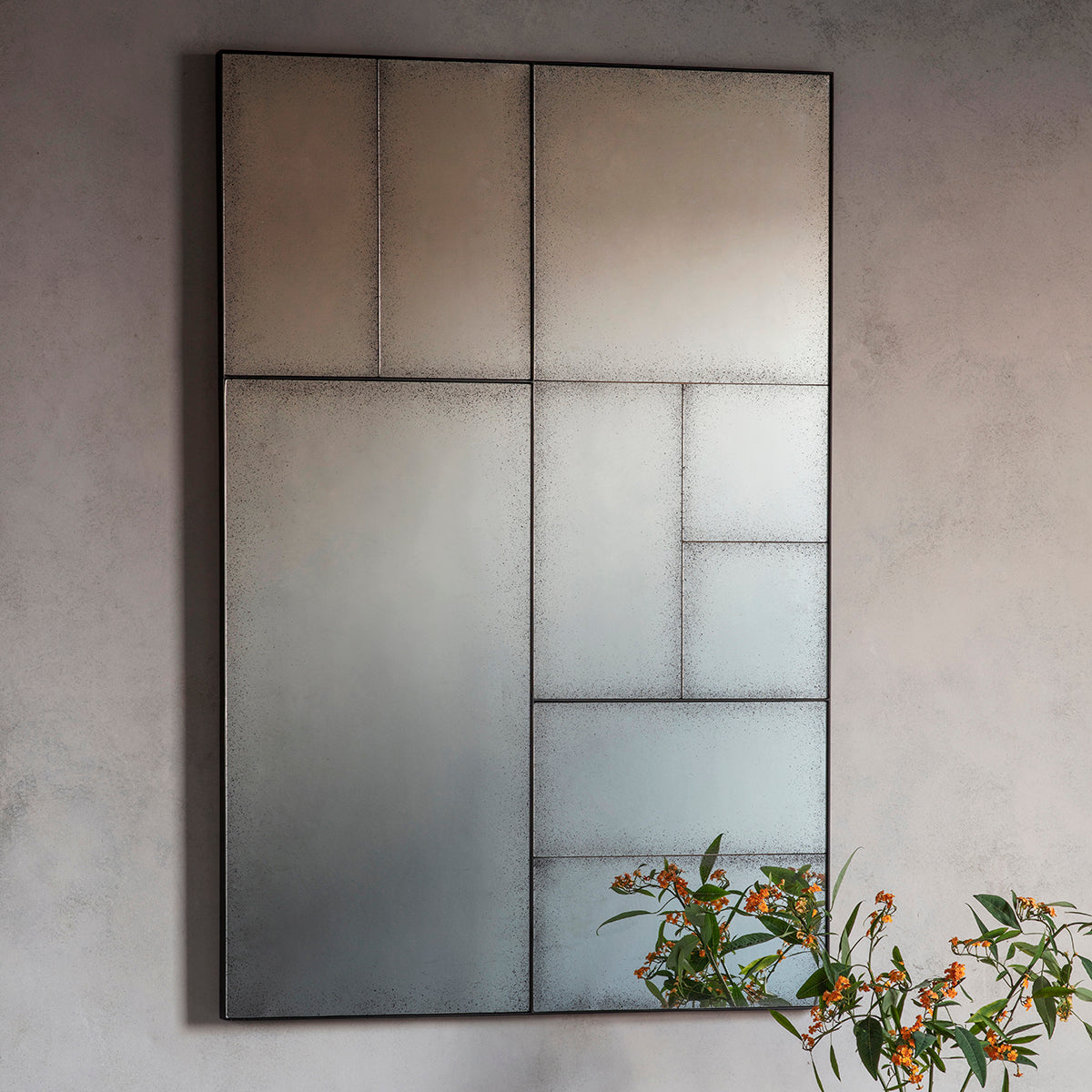 Amos Multi glass panel antique mirror rectangle – from Amos Lighting + Home