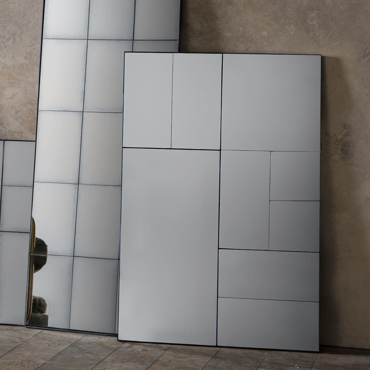Amos Multi glass panel rectangle mirror – from Amos Lighting + Home