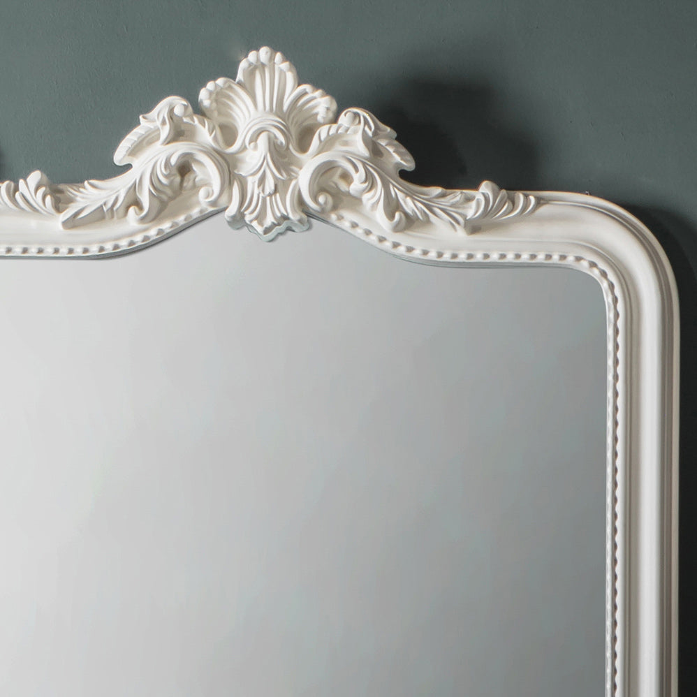 Amos French white ornate leaner mirror – from Amos Lighting + Home
