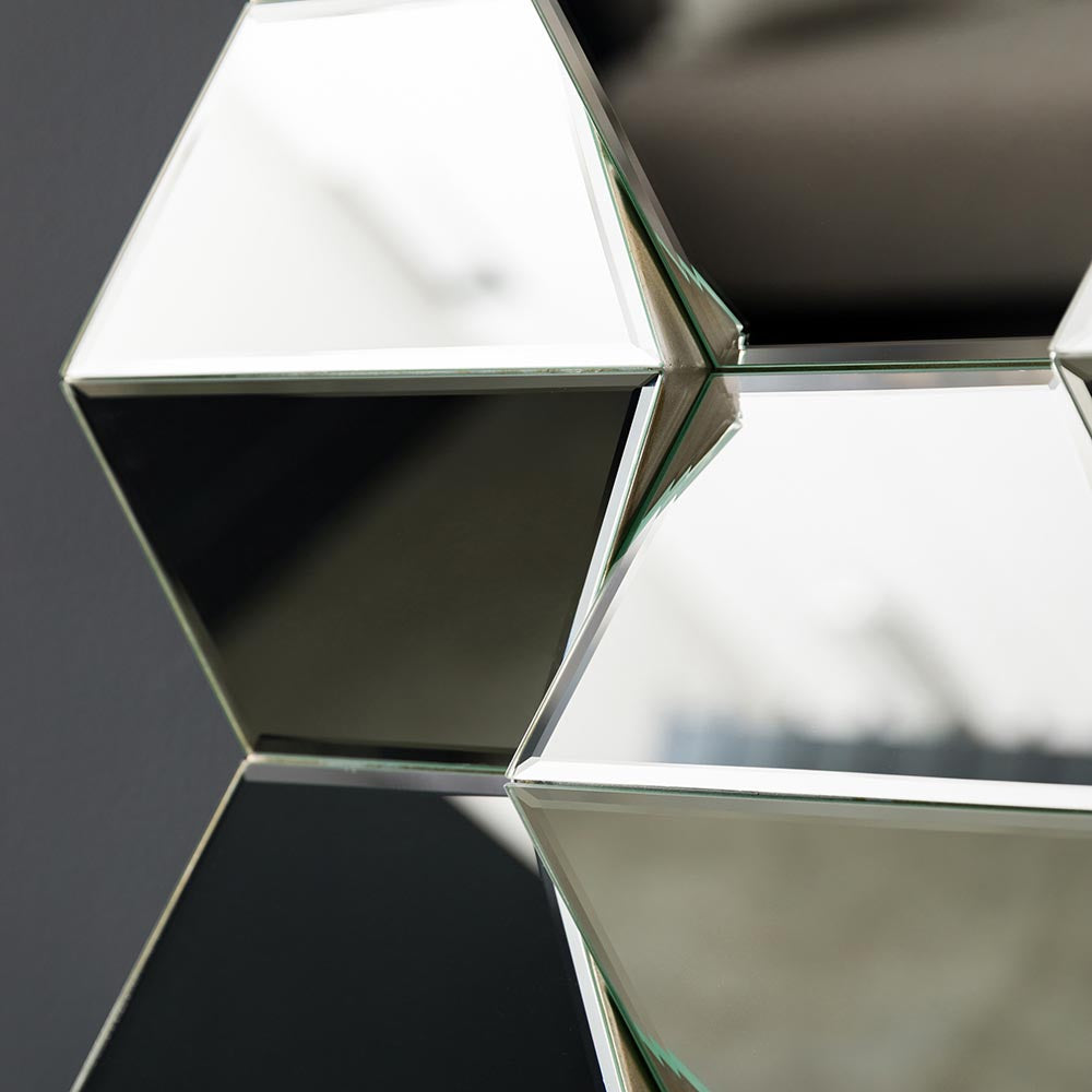 Amos Facetted hexagonal decorative mirror