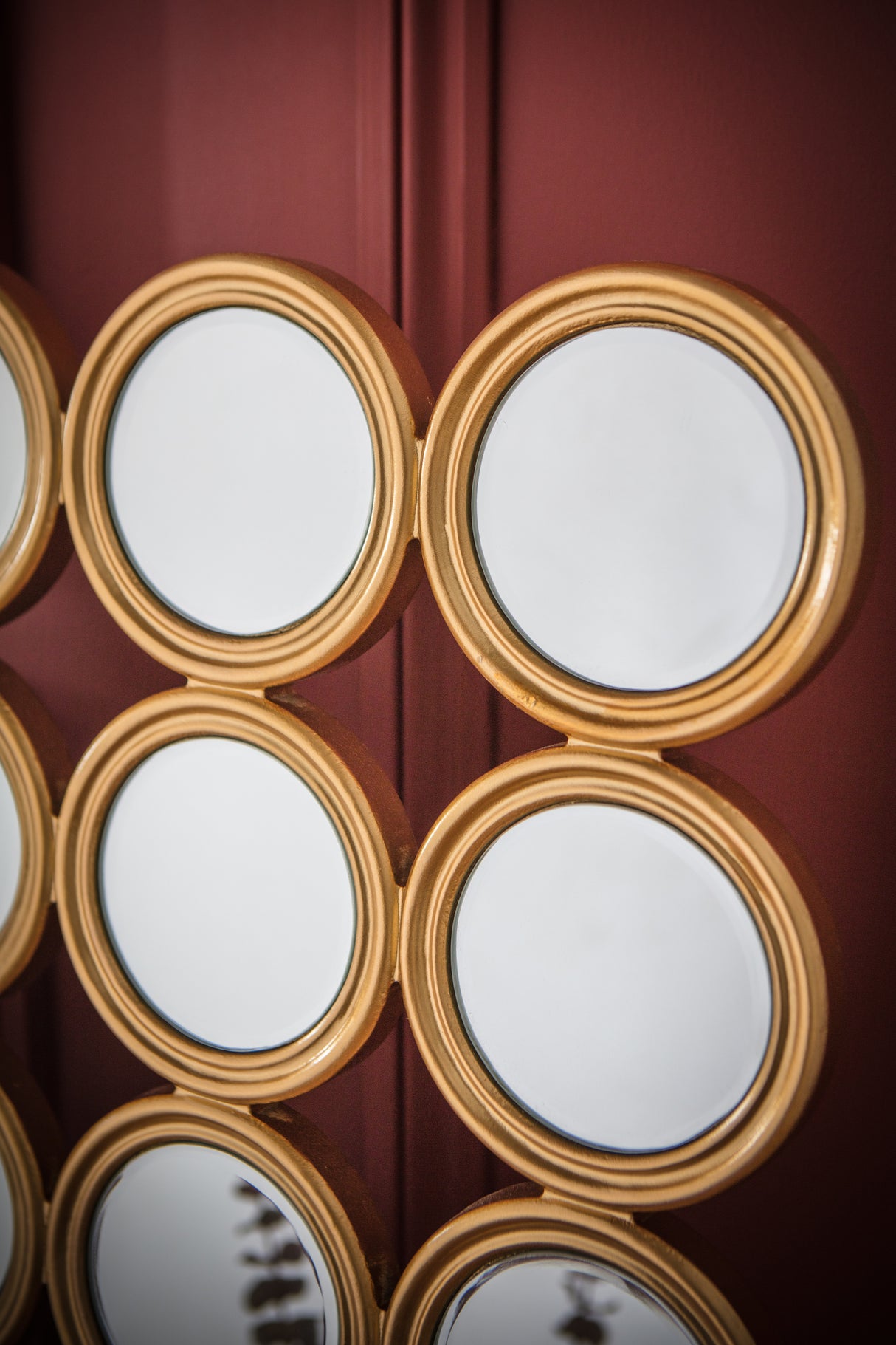 Amos Satin gold decorative square mirror – from Amos Lighting + Home