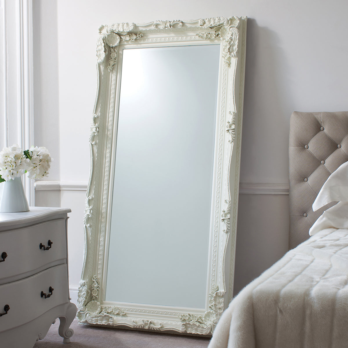 Amos French white leaner mirror – from Amos Lighting + Home