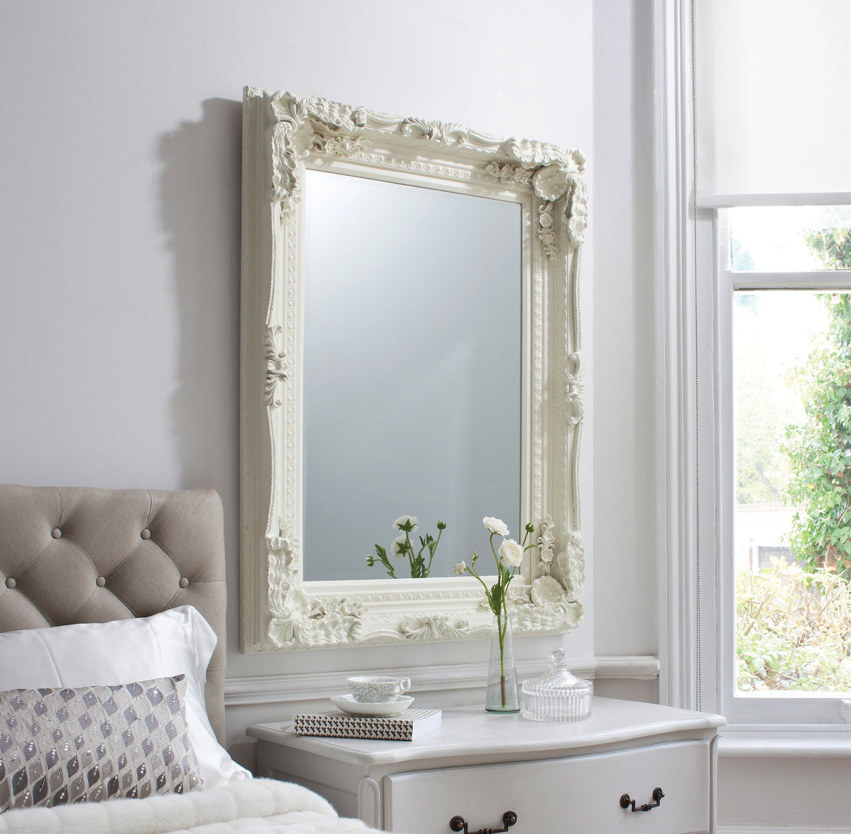 Amos French white medium rectangle mirror – from Amos Lighting + Home