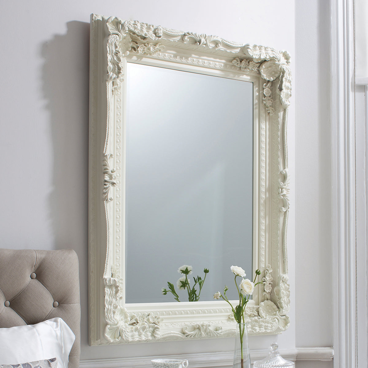 Amos French white medium rectangle mirror – from Amos Lighting + Home