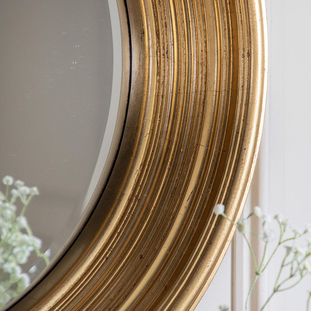 Amos Gold leaf round mirror – from Amos Lighting + Home