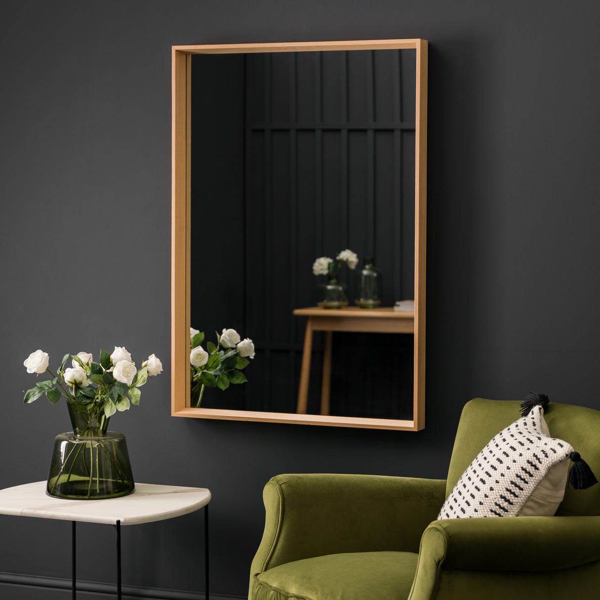 Amos Oak veneer rectangle mirror – from Amos Lighting + Home