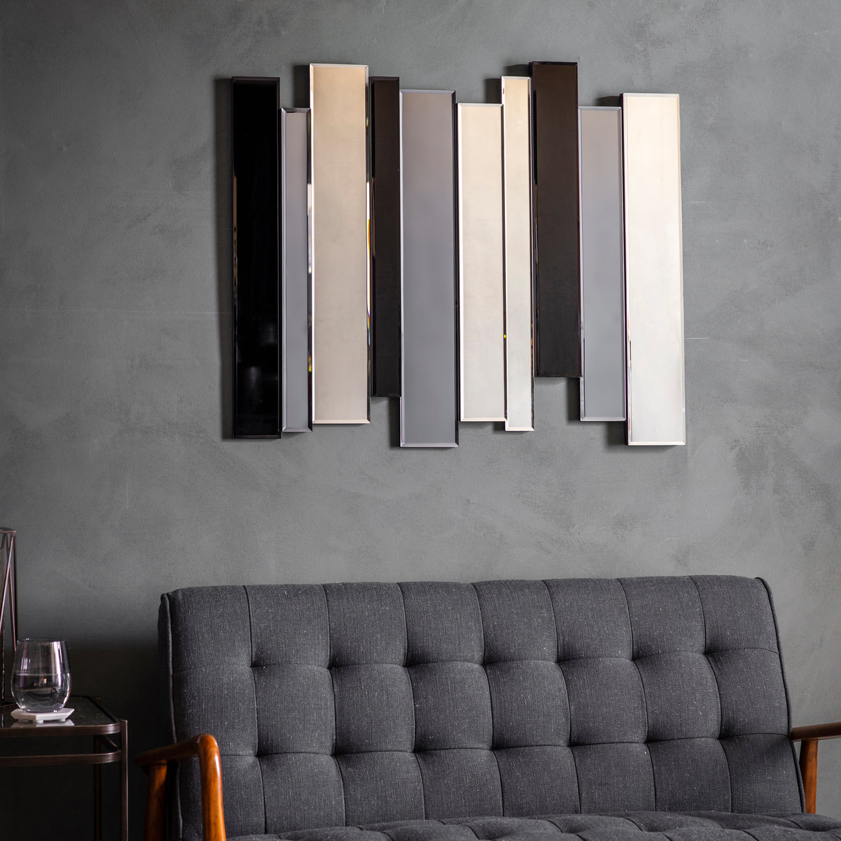 Amos Black smoked glass rectangle mirror – from Amos Lighting + Home