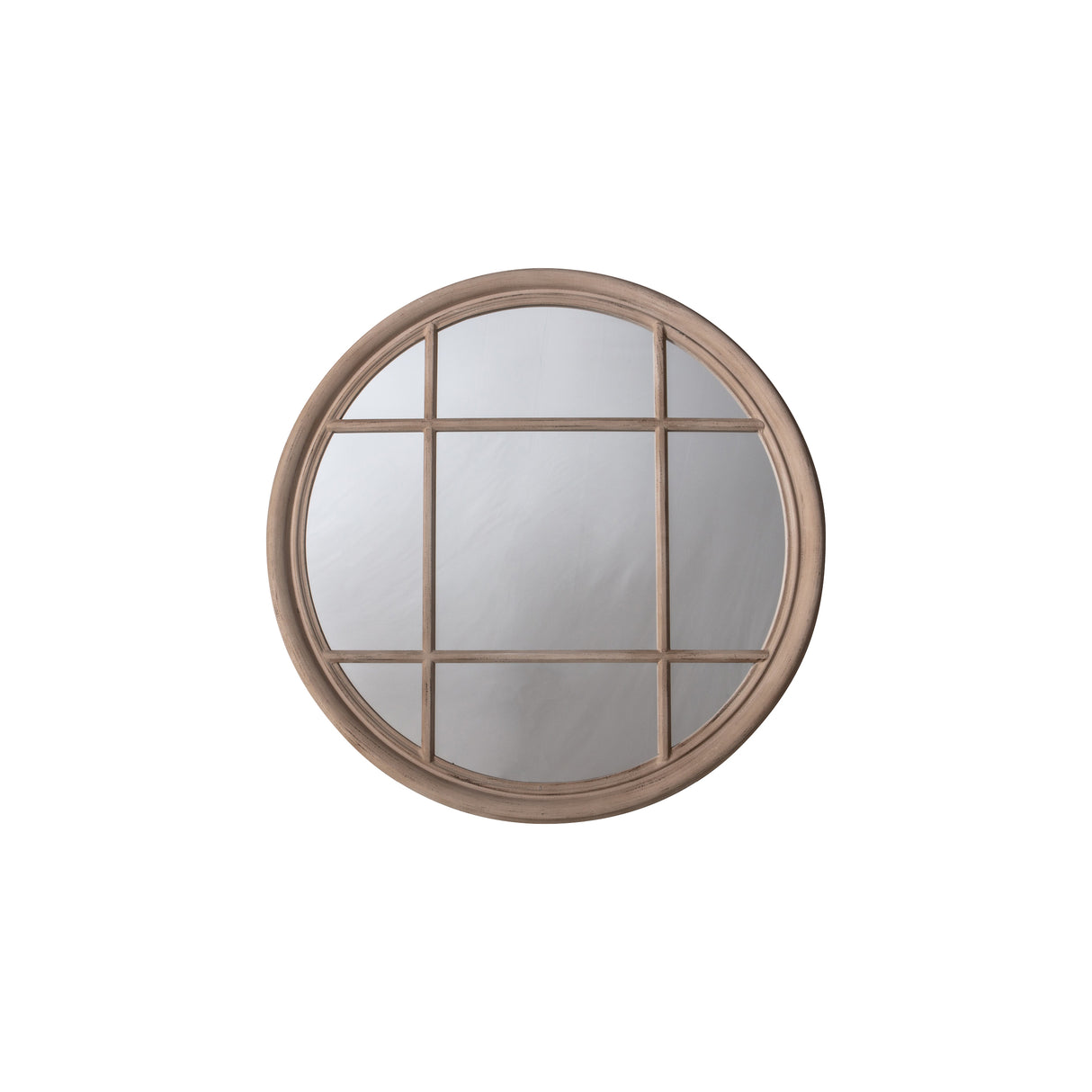 Amos Vintage clay round window mirror – from Amos Lighting + Home
