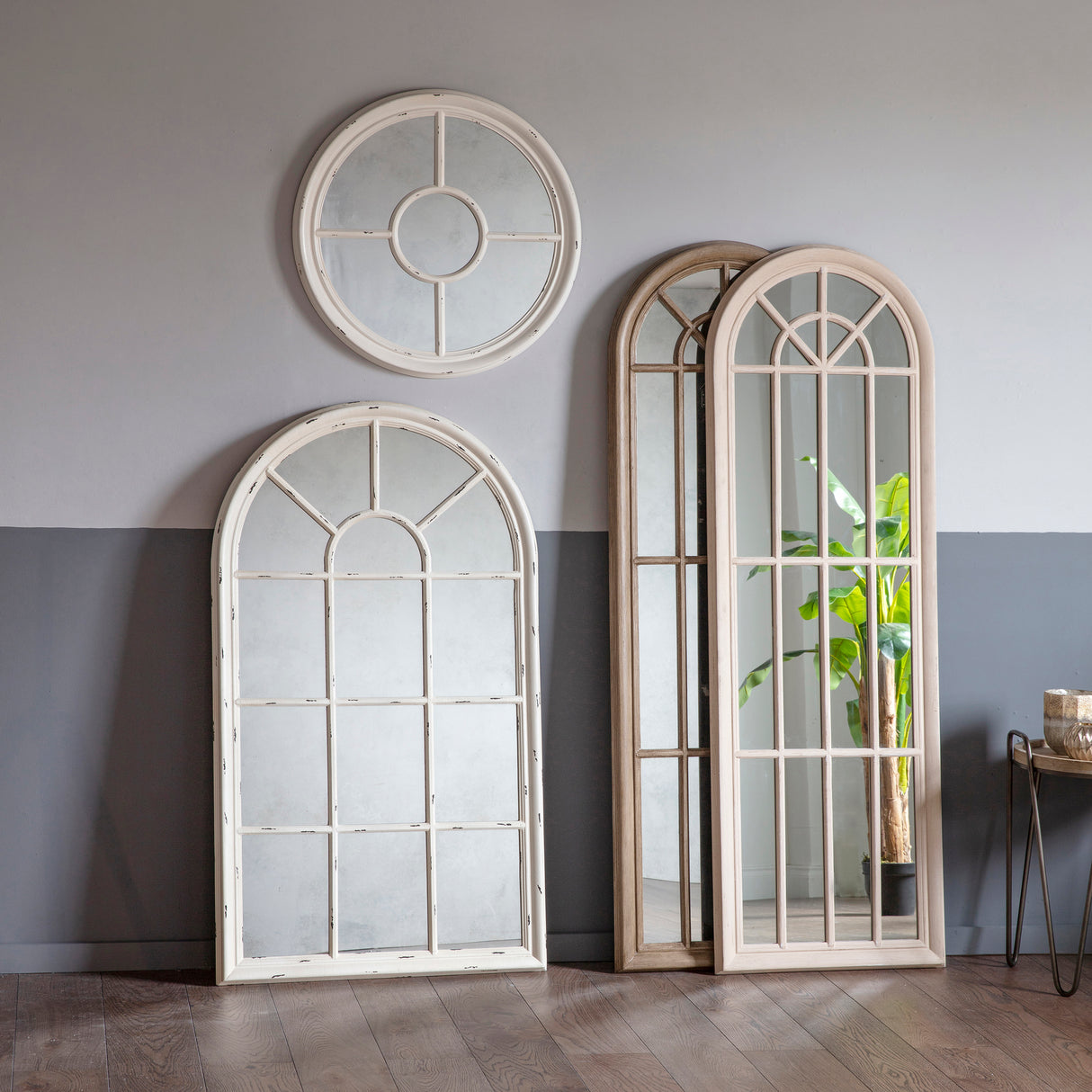 Amos Vintage clay round window mirror – from Amos Lighting + Home