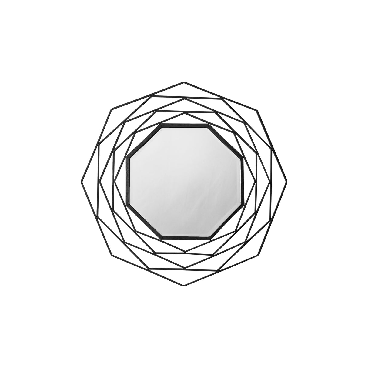 Amos Matt black octagon mirror – from Amos Lighting + Home