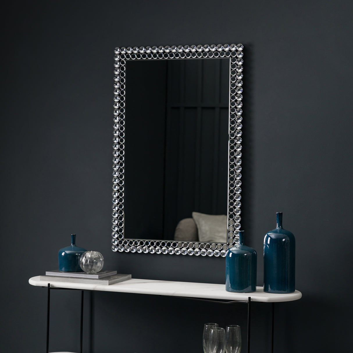 Amos Clear faceted framed rectangle mirror – from Amos Lighting + Home