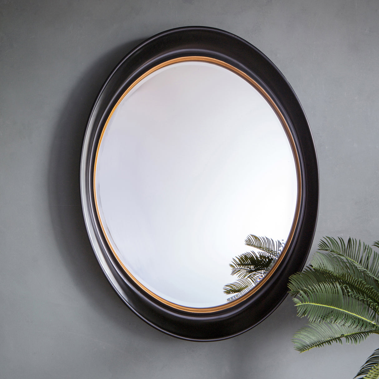 Amos Black oval mirror – from Amos Lighting + Home