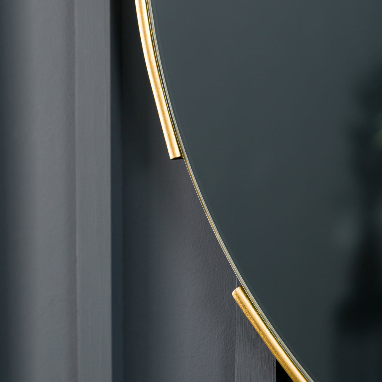 Amos Tubular notched aged gold round mirror – from Amos Lighting + Home