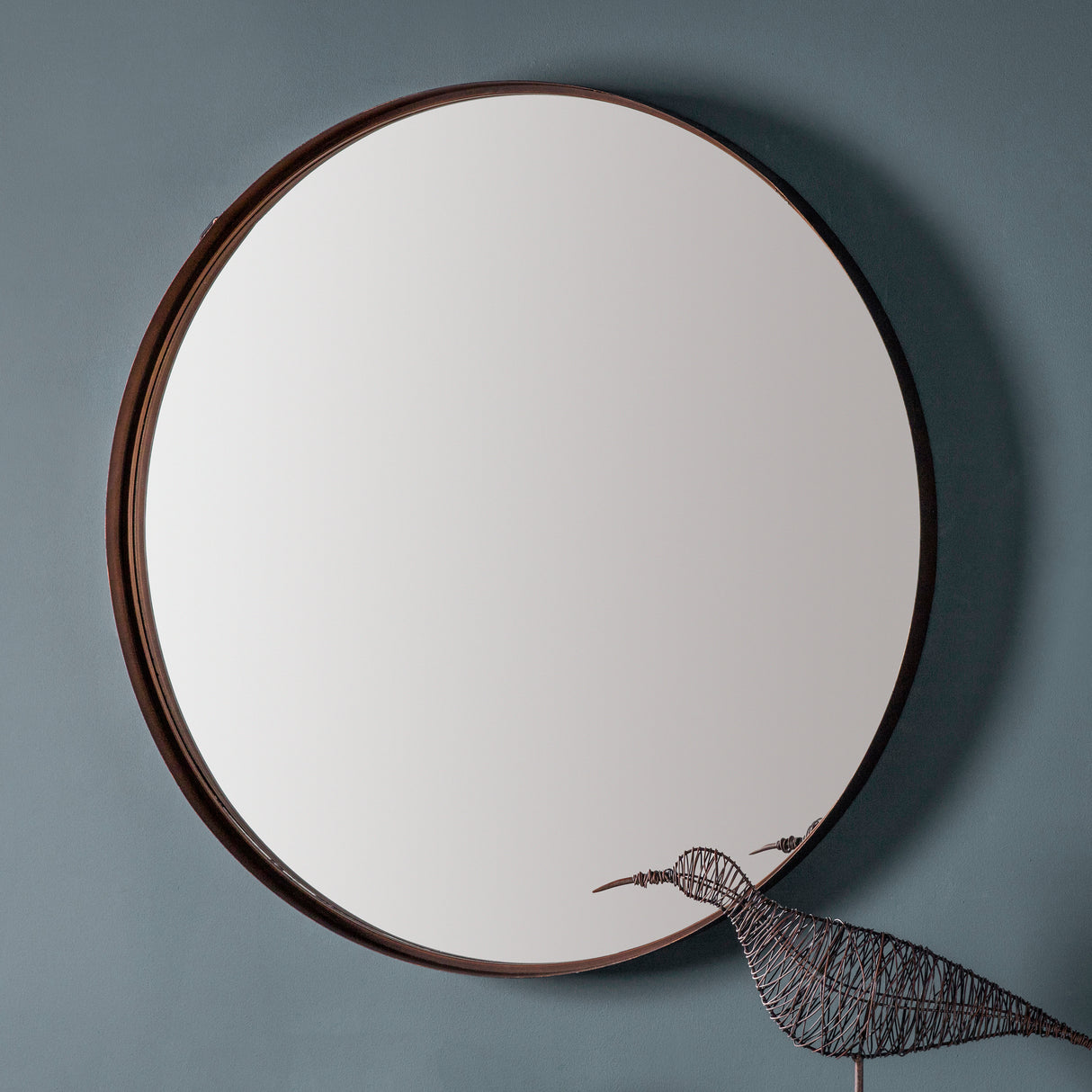 Amos Aged bronze finish round mirror – from Amos Lighting + Home