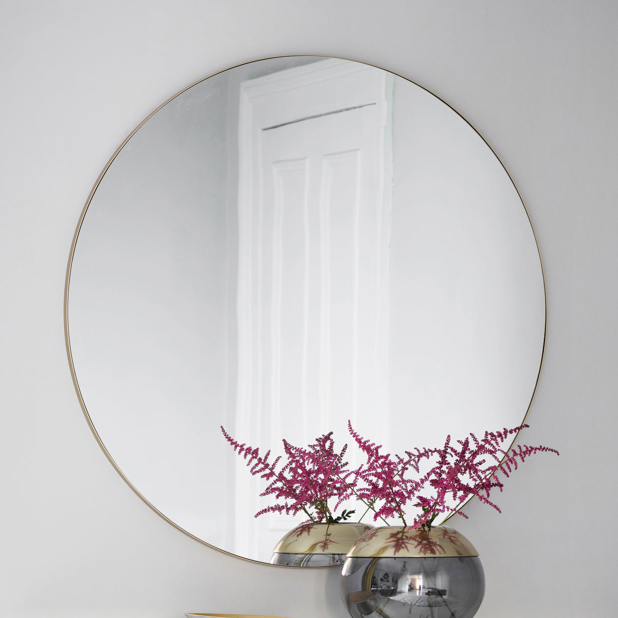 Amos Champagne gold round mirror – from Amos Lighting + Home