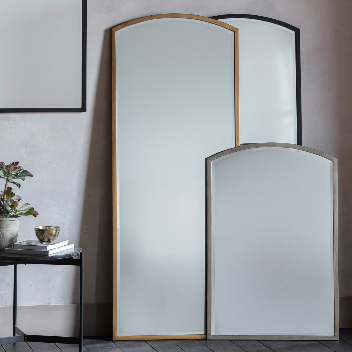 Amos Antique gold tall arch mirror – from Amos Lighting + Home