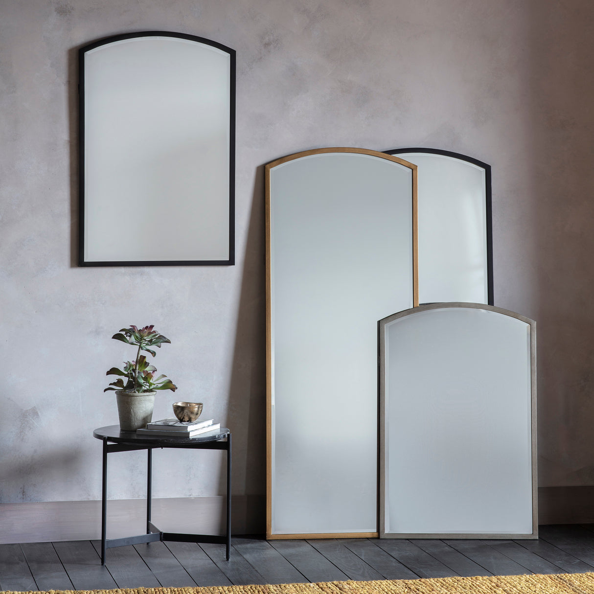 Amos Antique gold tall arch mirror – from Amos Lighting + Home